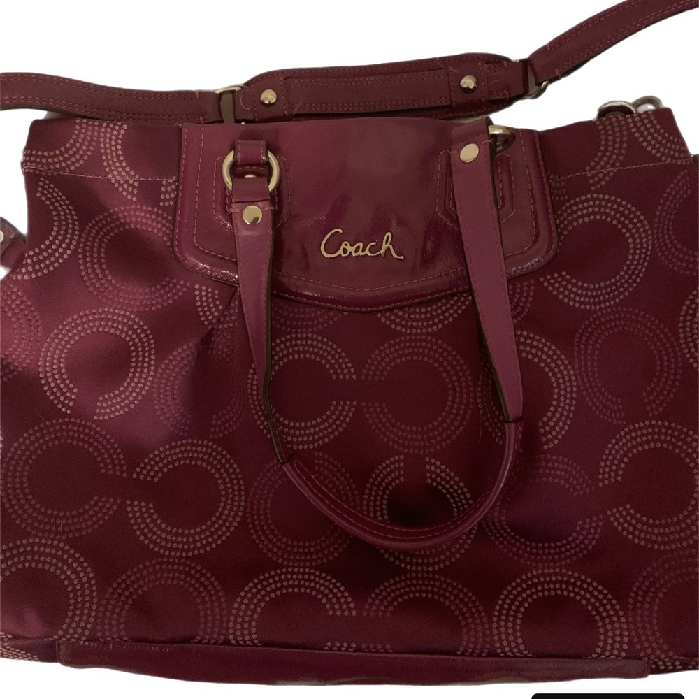 Purple coach poppy bag .